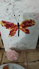 dipinto su carta Bamboo farfalla  30x21