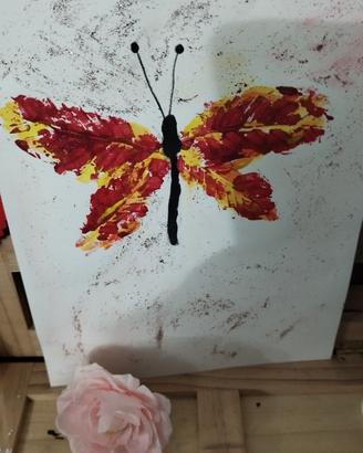 dipinto su carta Bamboo farfalla  30x21