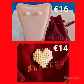 Orecchini, ciondolo cuore perle Shimey