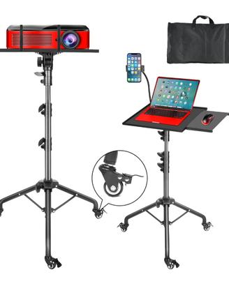Treppiede per computer regolabile con ruote