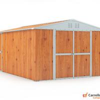 Box capanno acciaio lamiera 327x459cm fin legno