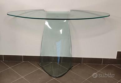 Consolle Fiam 'Dama' in vetro curvato