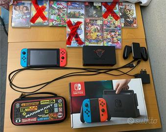 Nintendo Switch + 7 Giochi + Case MarioKart8DX