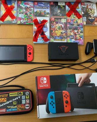 Nintendo Switch + 7 Giochi + Case MarioKart8DX