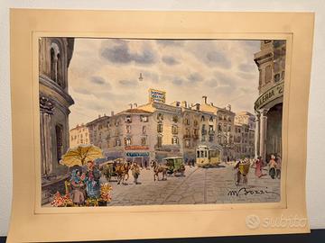 Mario Bozzi acquerello No Guttuso Schifano Sughi