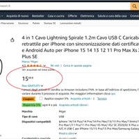 Cavo Lightning USB Carplay/Android Auto 1/2 COSTO