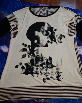 Maglia Fiorella Rubino bianco e nero fantasia XXL