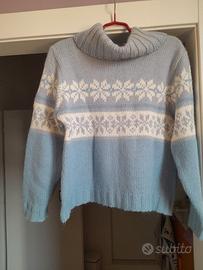 Maglione jacquard lana/angora