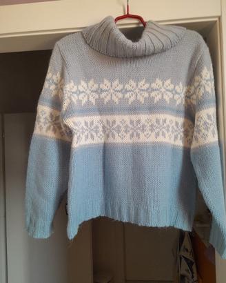 Maglione jacquard lana/angora