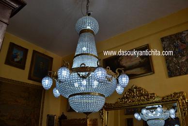 Lampadario stile Impero cm. 170 a 20 luci