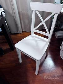 4 Sedie bianche in legno