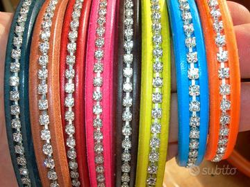 Bracciali cuoio strass