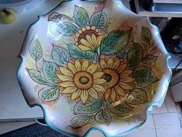 Centrotavola Vintage in Ceramica "Dipinto a Mano" 