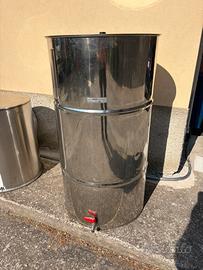 Contenitore fusto per olio in acciaio inox 180lt