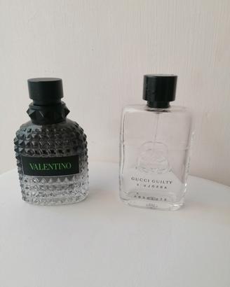 bottiglie vuote Valentino + Gucci Guilty originali