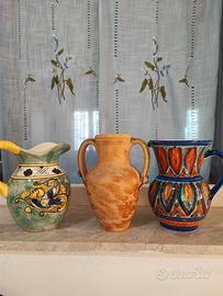 Vasi in ceramica terra cotta e vetro