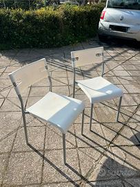 6 sedie in plastica e alluminio