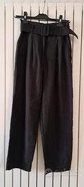 Pantaloni chino, neri, vita alta, tg 36 (40 IT)