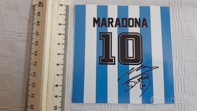Maradona 10 adesivo con autografo (stampato)