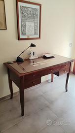 Scrivania vintage 5 cassetti + vetro