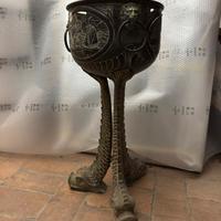 Braciere Porta-vaso Antico in Ottone - Stile Oland