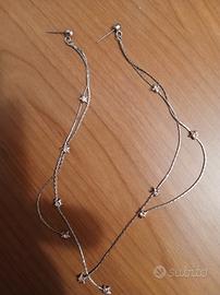 orecchini lunghi rosa con stelle