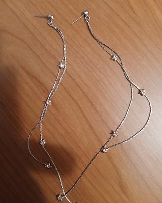 orecchini lunghi rosa con stelle