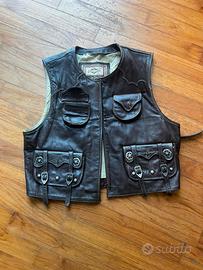 Gilet vintage chevignon in vera pelle