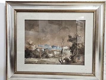 Dipinto Leonardo De Magistris - "Paesaggio" (1980)