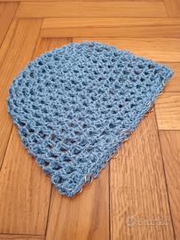 cappellino cuffietta estiva celeste