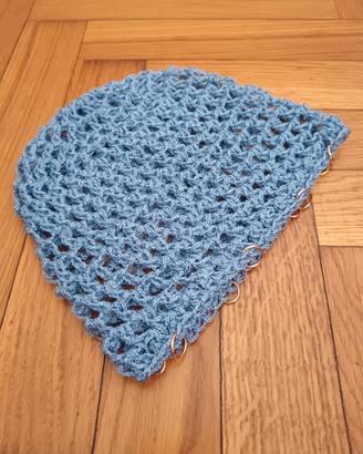 cappellino cuffietta estiva celeste