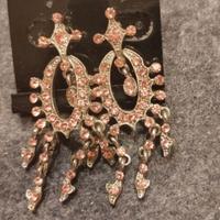 Orecchini Pendenti Brillantini Rosa