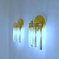 Coppia di lampade da parete Ottone / Vetro Murano