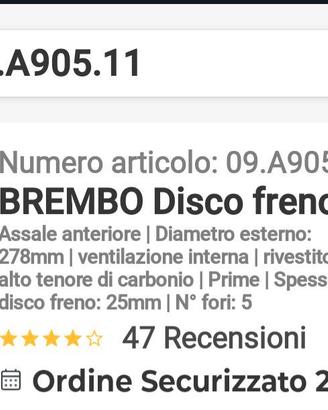 Dischi freno anteriori Ford