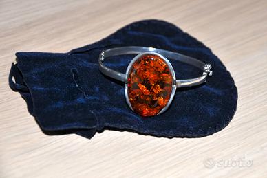 Bracciale argento e ambra