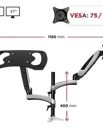 Supporto pc monitor Duronic
