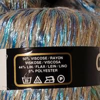 Cinque gomitoli di filato lino e viscosa