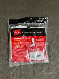 Calze Bianche Supreme x Hanes (X4 PAIA PER PACCO)