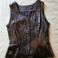 gilet in vera pelle