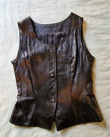 gilet in vera pelle