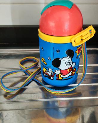 Borraccia bambini Vintage plastica con cannuccia 