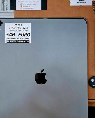 IPAD PRO 12.9 generazione 3 512GB WI.FI