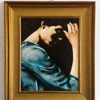 Olio su tela - Leo Marino  “Estasiata fiorita”