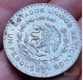 argento basso, Mexico,1 peso 1966
