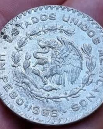 argento basso, Mexico,1 peso 1966