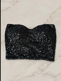Top nero Shein con paillettes - come nuovo