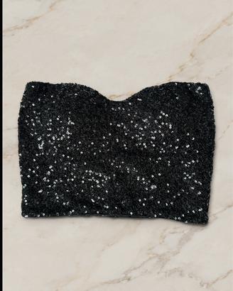 Top nero Shein con paillettes - come nuovo