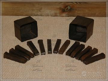 Vecchia scatola numeri a colpo, fatta a mano