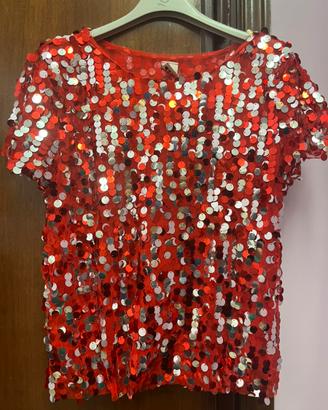 Blusa rossa scintillante
