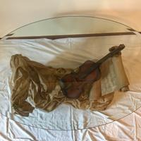 TAVOLINO IN VETRO CON VIOLINO